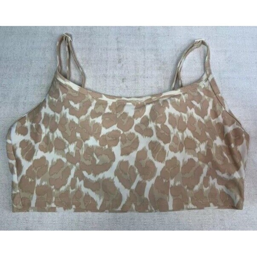 Aerie Scoop Swimwear Top Bikini Pullover Size Small Leopard Animal Print
